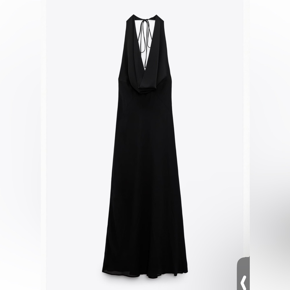 Black flowy, draped, backless dress from Zara. Size Medium - new with tags!